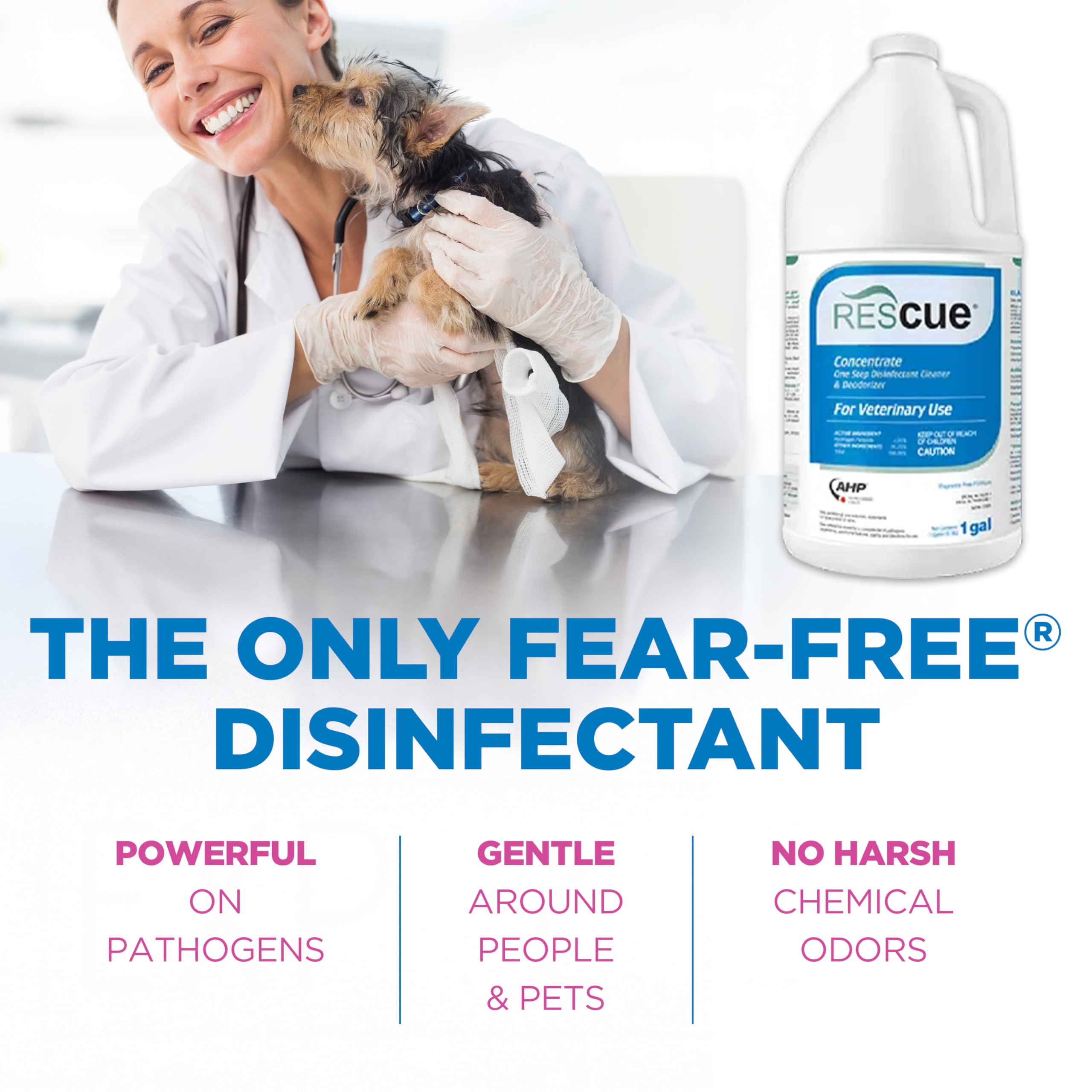 REScue label highlighting Accelerated Hydrogen Peroxide technology for safe use.