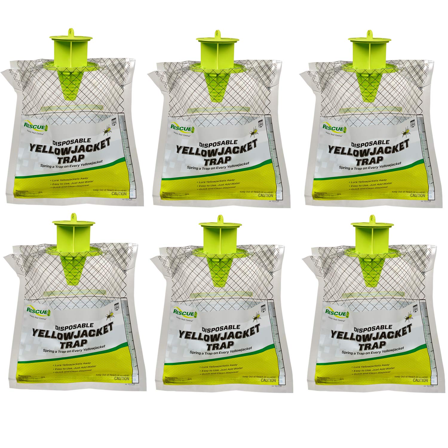 RESCUE! disposable summer yellowjacket trap front view for outdoor placement and easy setup.
