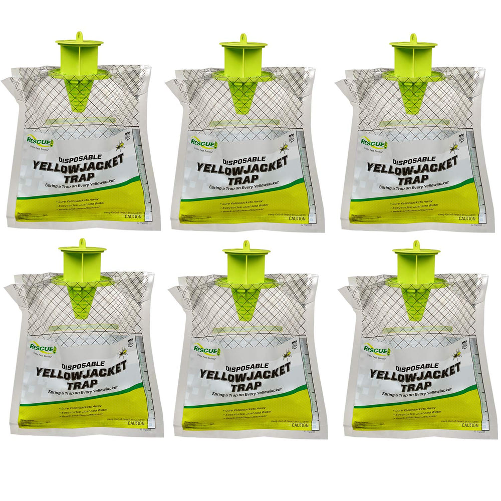 RESCUE! disposable summer yellowjacket trap front view for outdoor placement and easy setup.