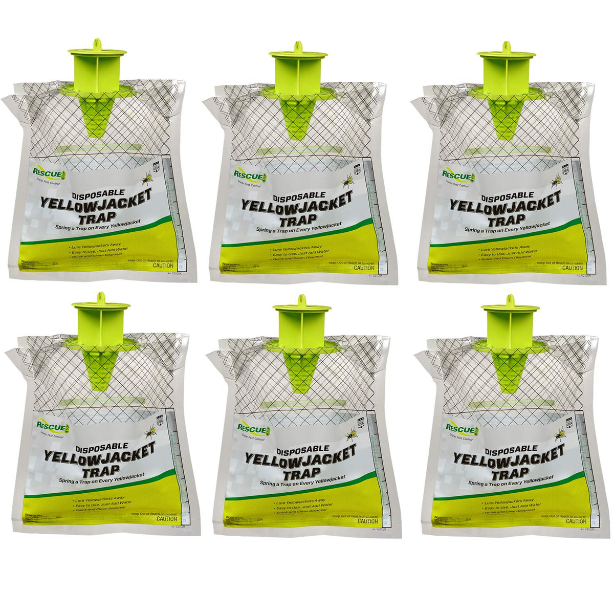 RESCUE! disposable summer yellowjacket trap front view for outdoor placement and easy setup.