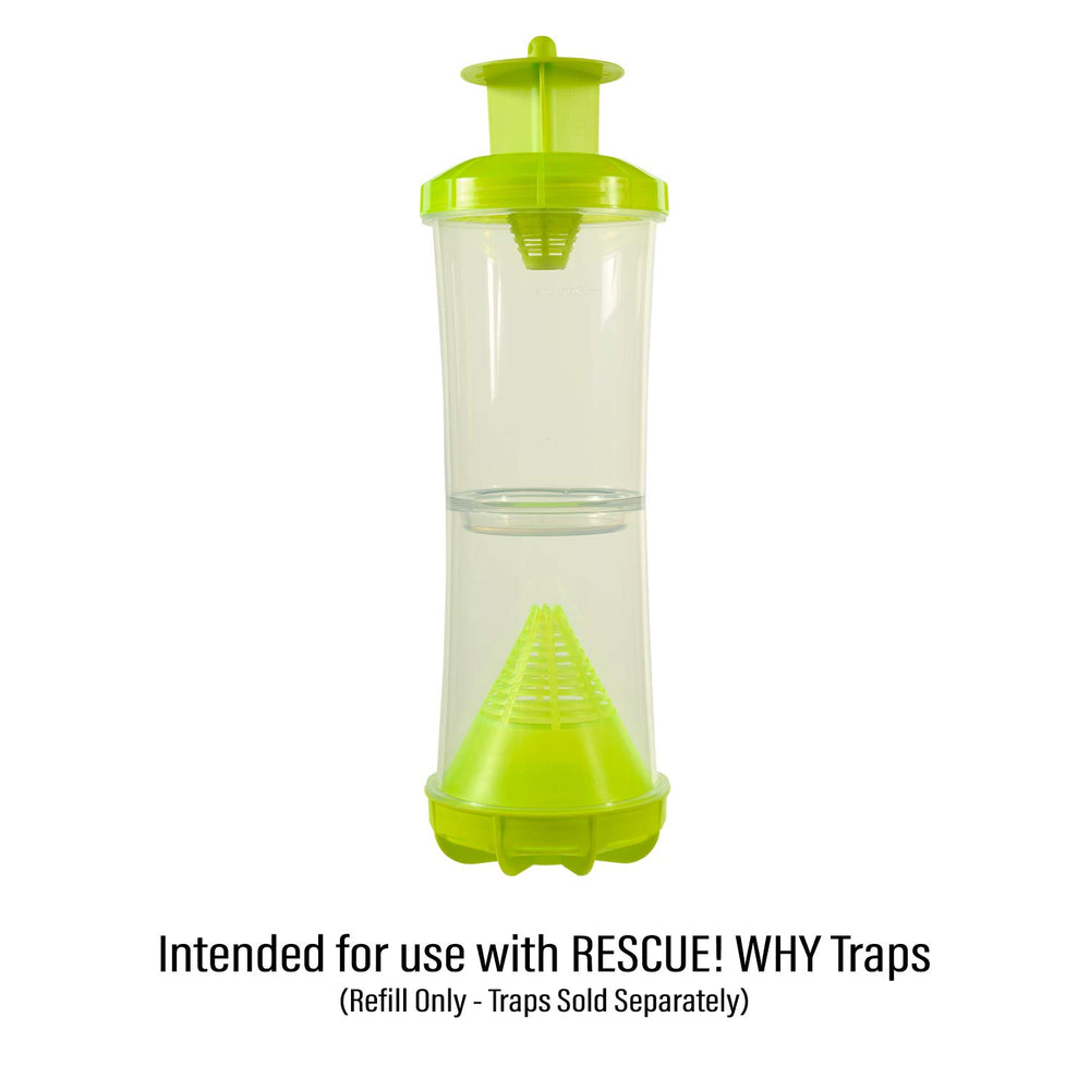 RESCUE! Why Trap refill two-week attractant shown for long-lasting protection.
