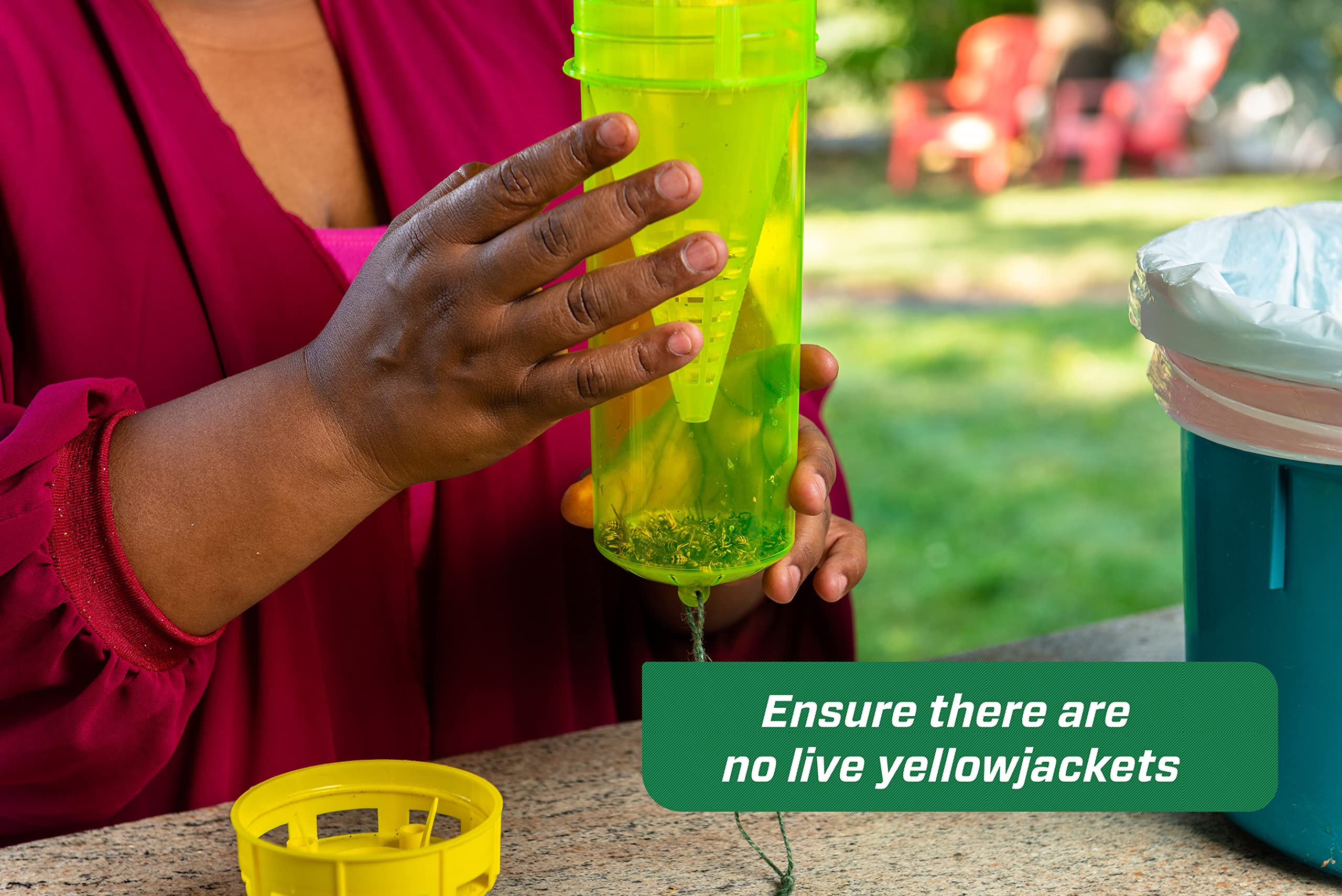 Attractant specific to yellowjackets, not honeybees.