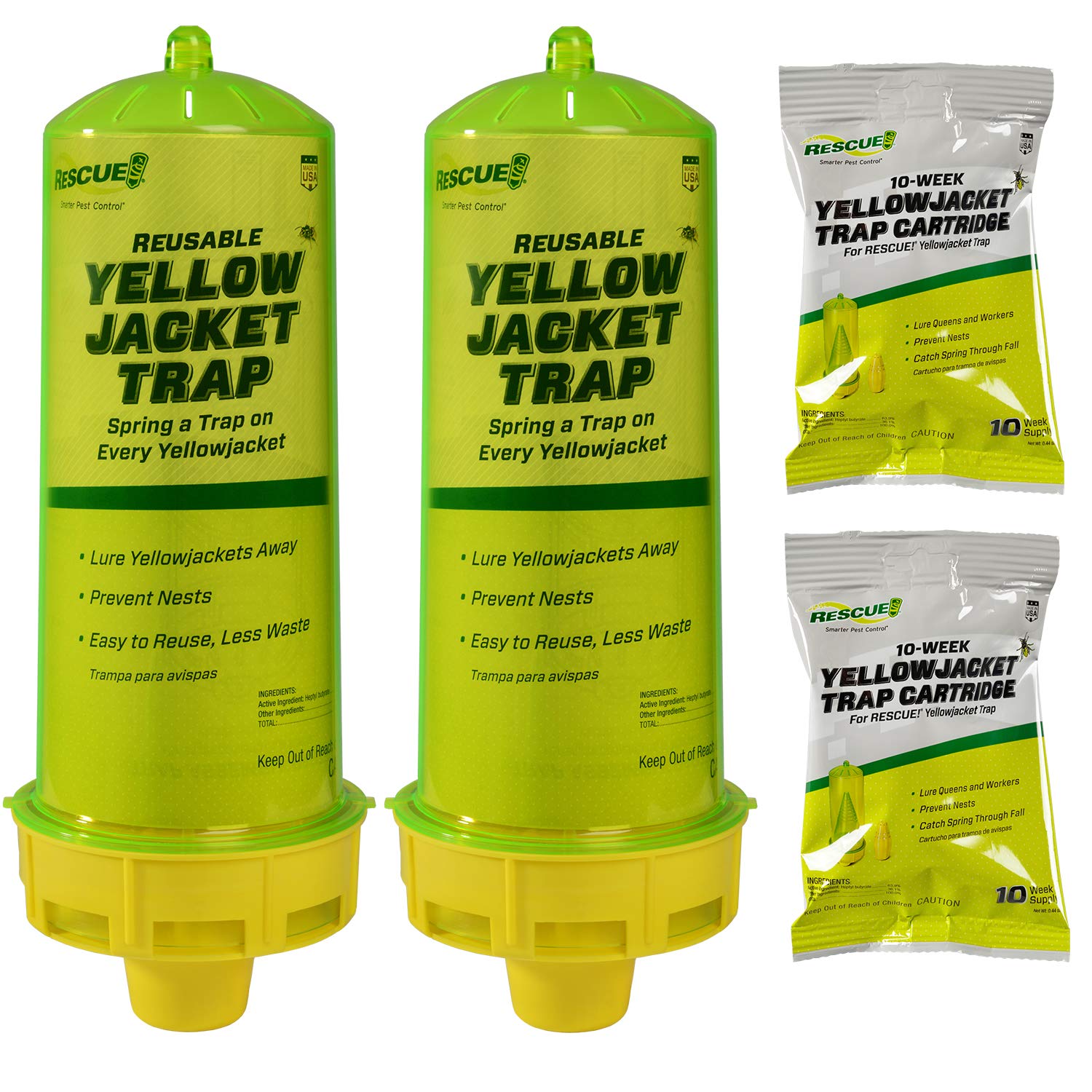RESCUE! yellowjacket trap 2-pack for outdoor pest control.