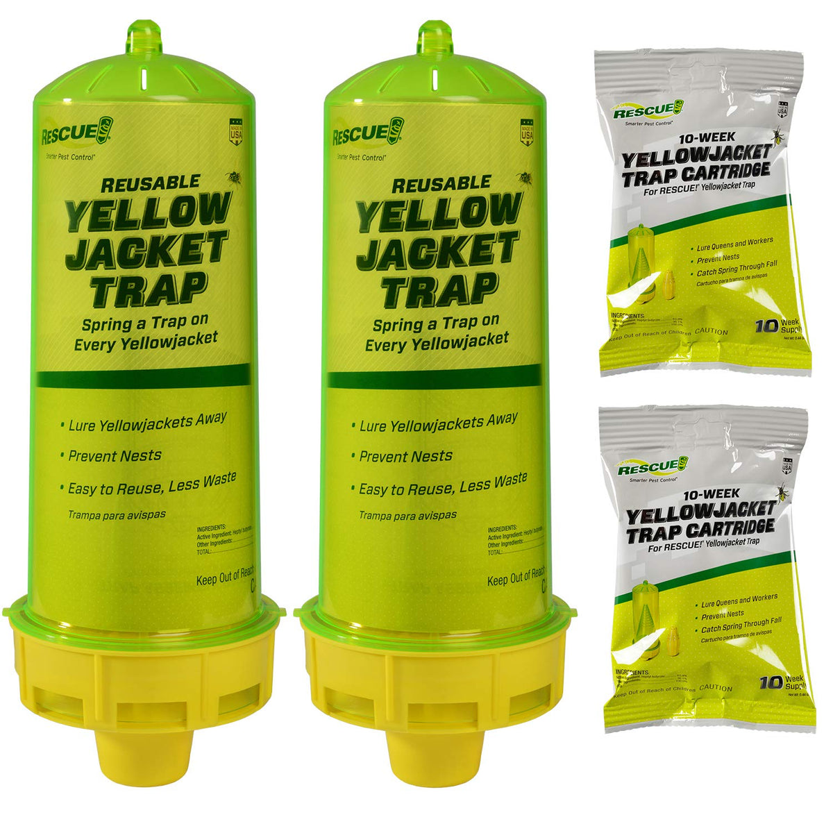 RESCUE! yellowjacket trap 2-pack for outdoor pest control.