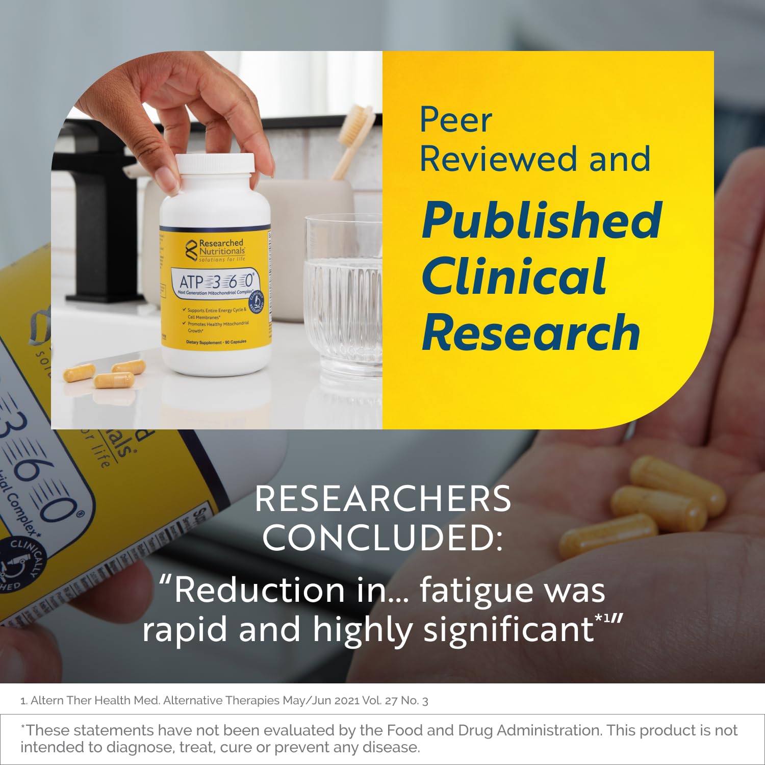 Researched Nutritionals ATP 360 PQQ capsule supports Krebs cycle and mitochondrial function
