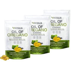 Resilia Oil Of Oregano softgels front bottle for convenient daily wellness support.