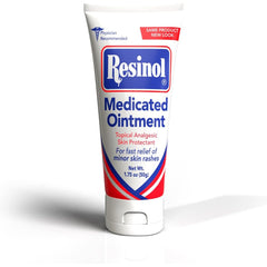 Resinol medicated ointment tube application provides soothing relief and barrier protection for irritated skin