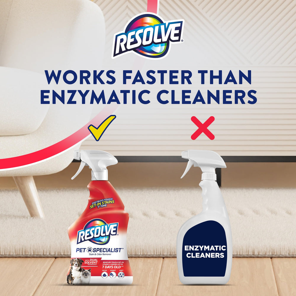 Resolve cleaner used on carpet and upholstery for multi-surface cleaning