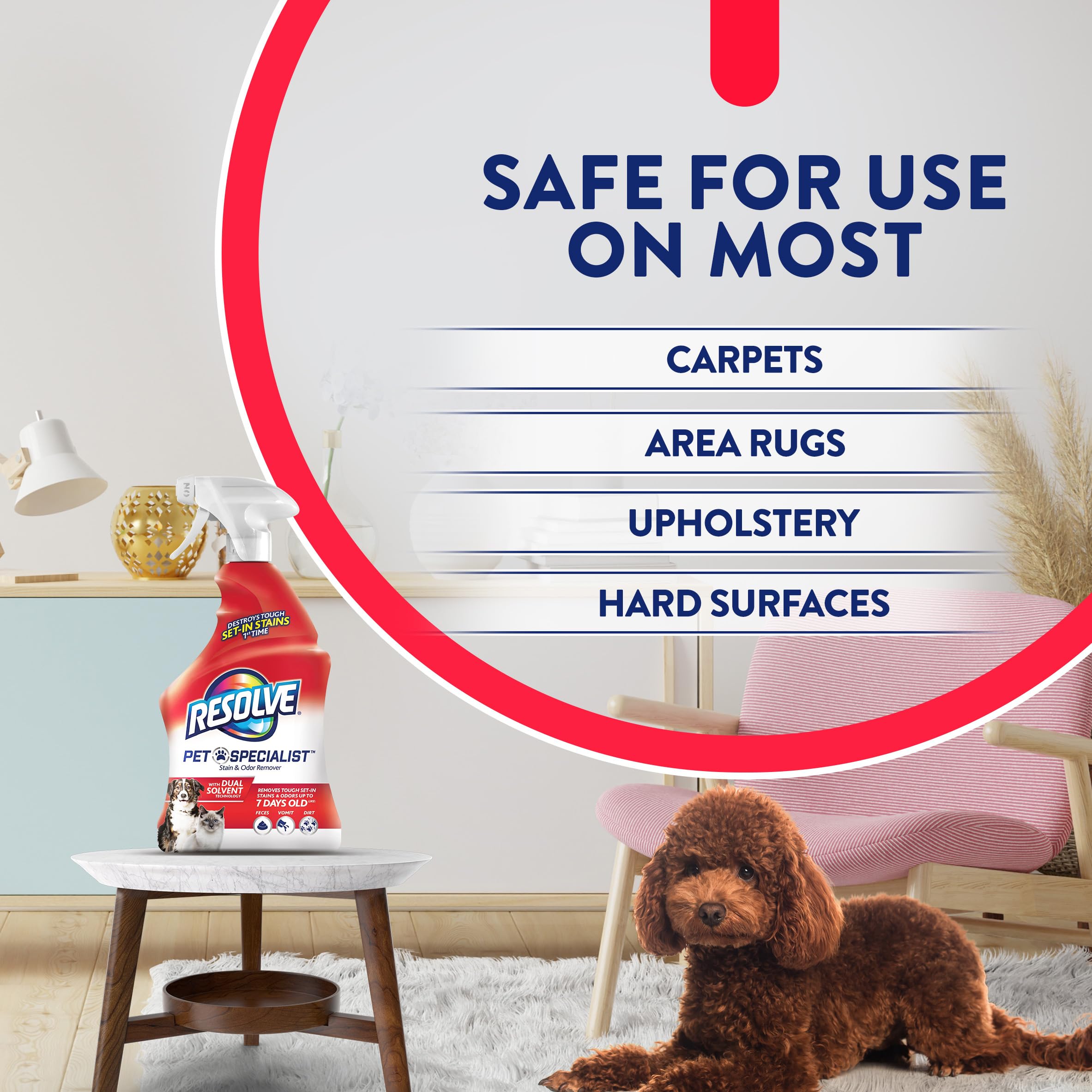 Resolve Pet Cleaner bottle with cap closed indicating controlled use