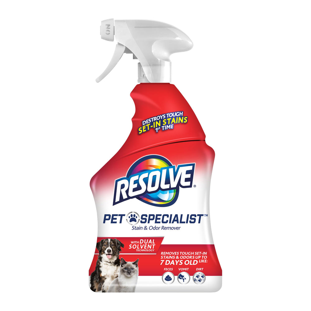 Resolve Pet Cleaner bottle front for pet stain and odor removal
