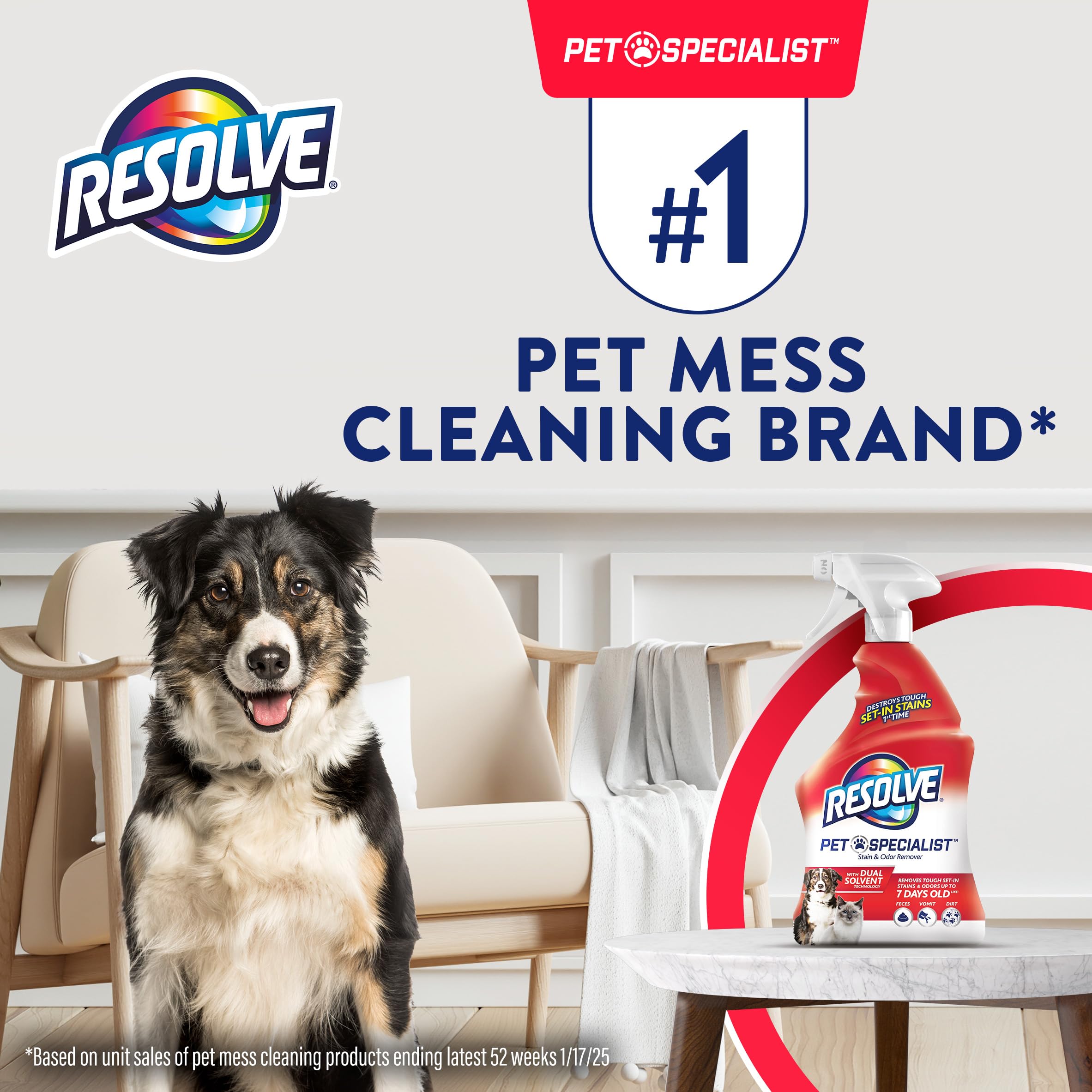 Resolve Pet Cleaner spray nozzle demonstrating easy application