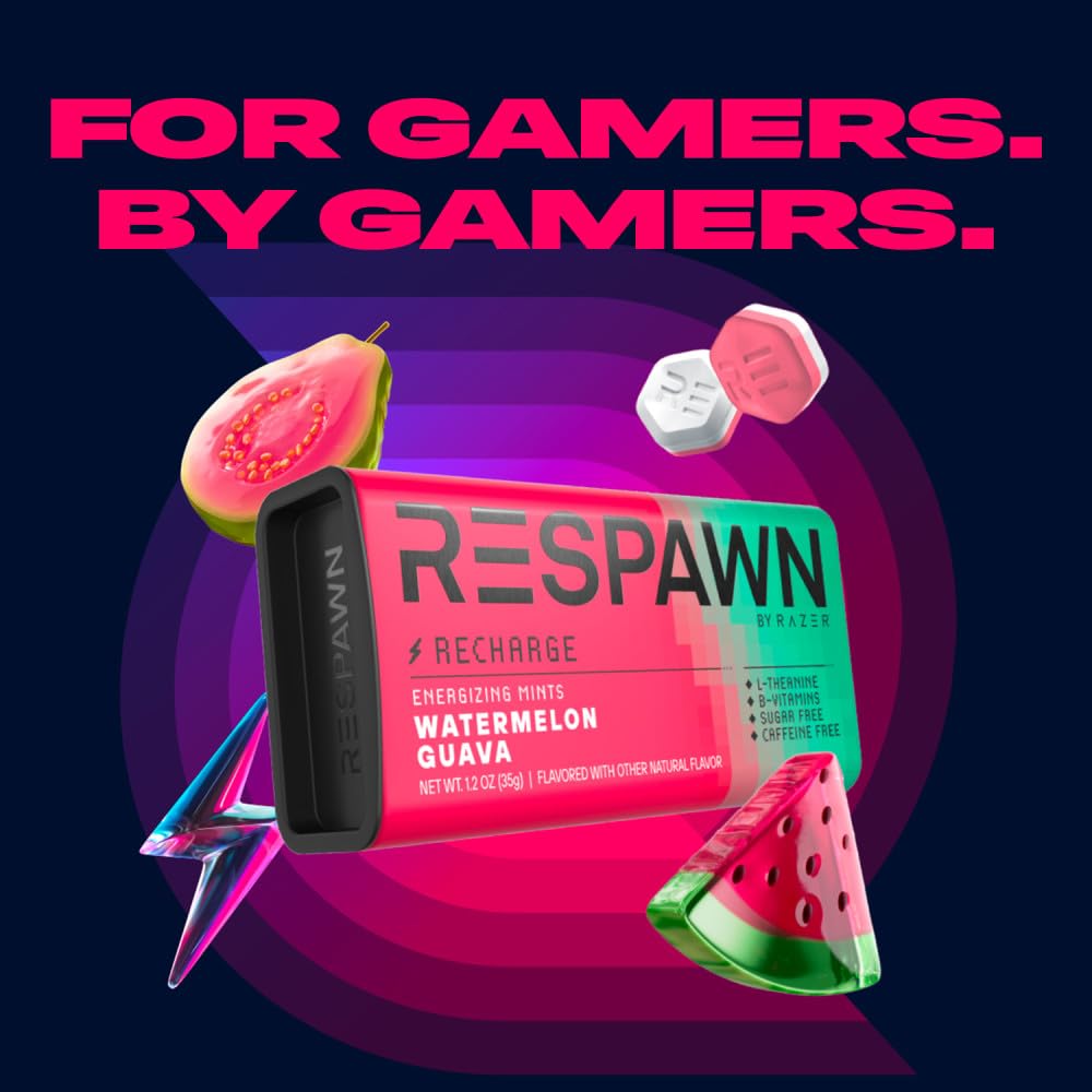 RESPAWN by Razer Watermelon Guava mints travel-size pack ideal for commuting