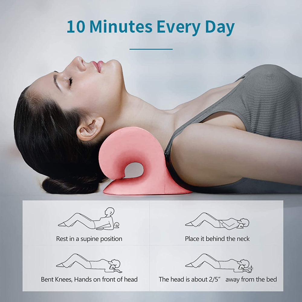 RESTCLOUD ergonomic neck-relaxer curve supports cervical spine alignment during use.