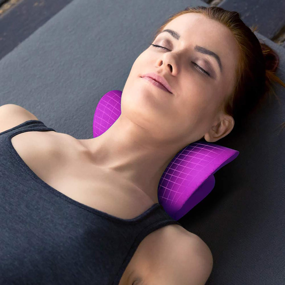 RESTCLOUD traction device easy use showcases portable neck relief at home or travel