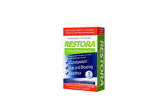 Restora Probiotic Supplement bottle for daily gut health.