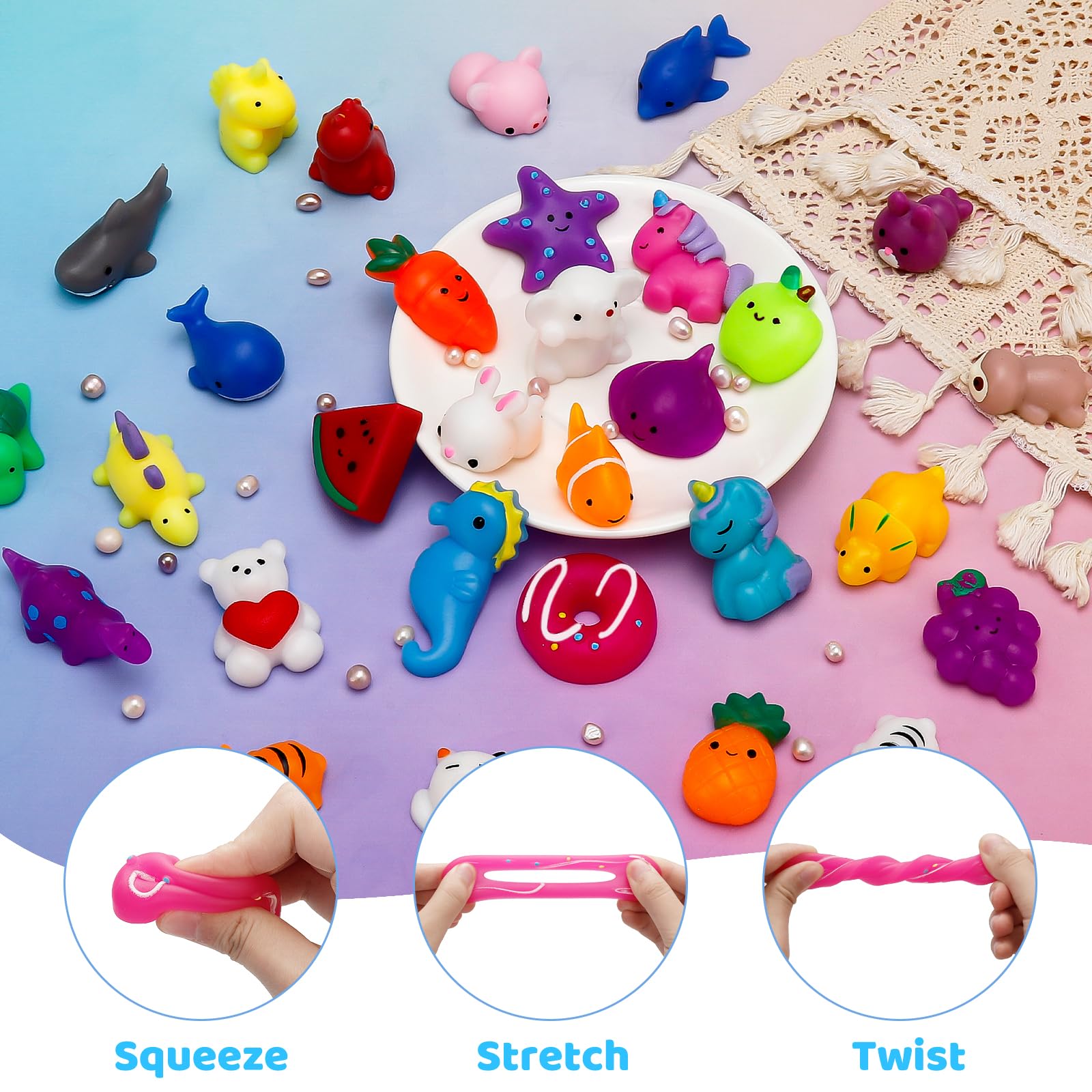 Resumplan Mochi Squishies closeup vibrant colors for imaginative play.
