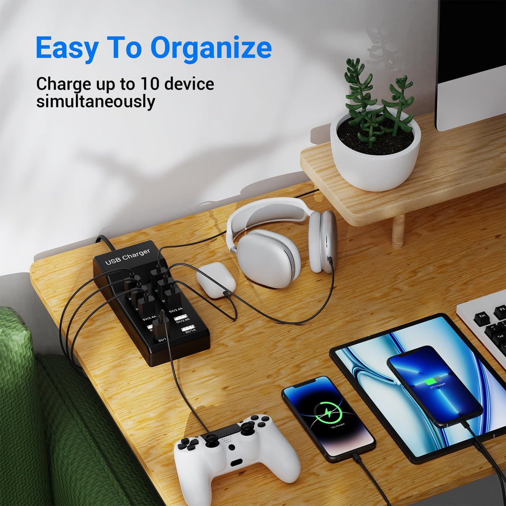 Resypey 10-Port USB Charger Station international voltage ideal for travel