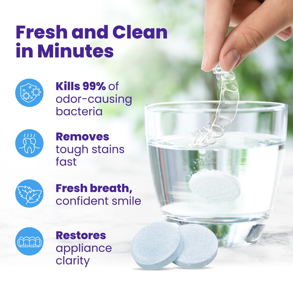 Glass with soaking Retainer Brite to clean an appliance