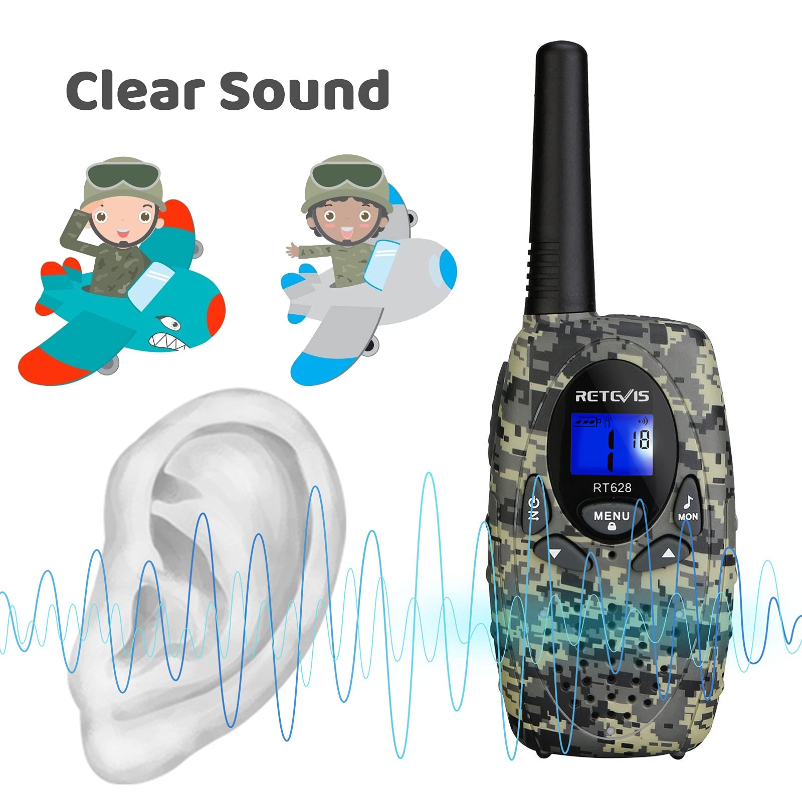 Retevis RT628 2-pack camo emphasizes easy group communication outdoors