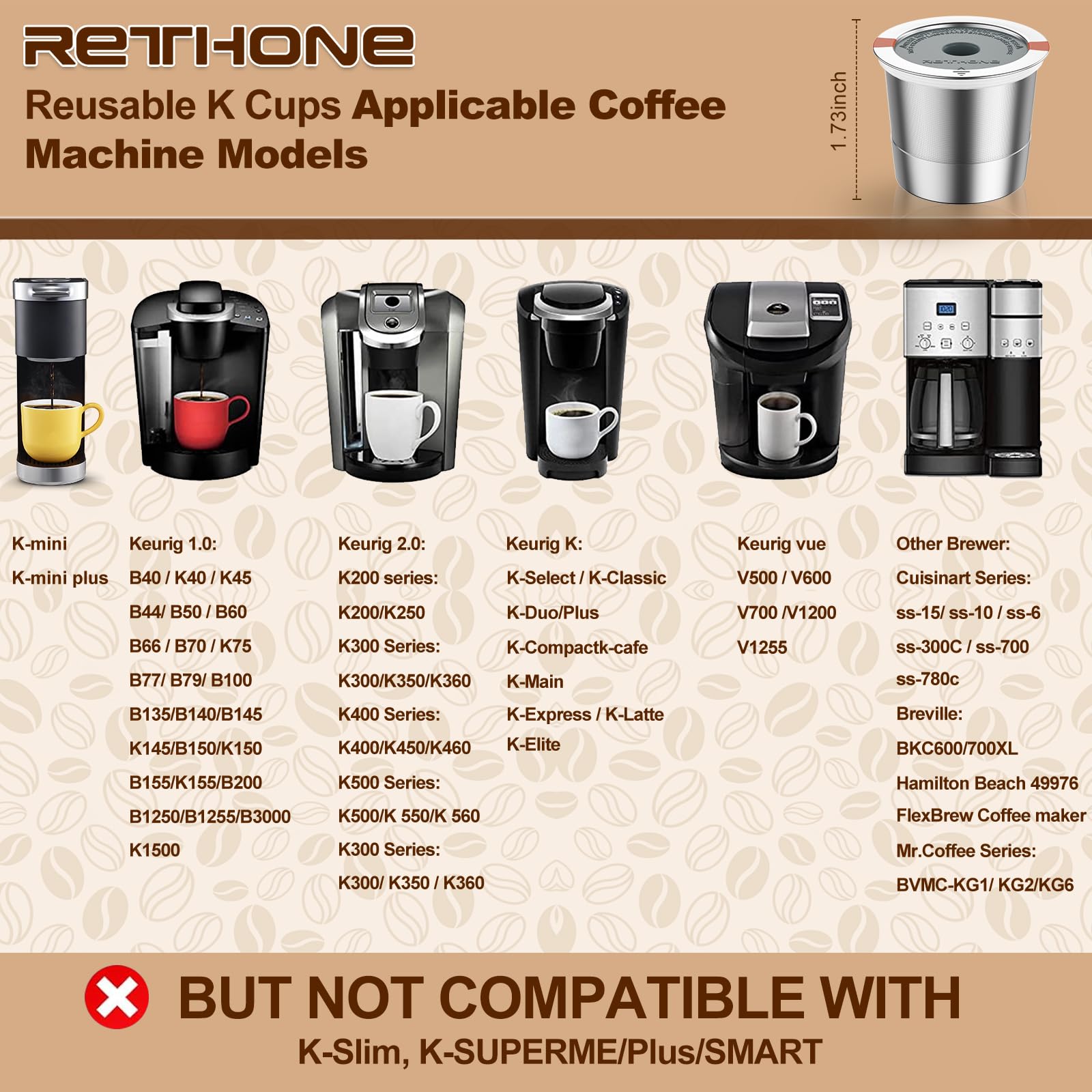 RETHONE easy cleaning K Cup maintains the coffee maker hygiene
