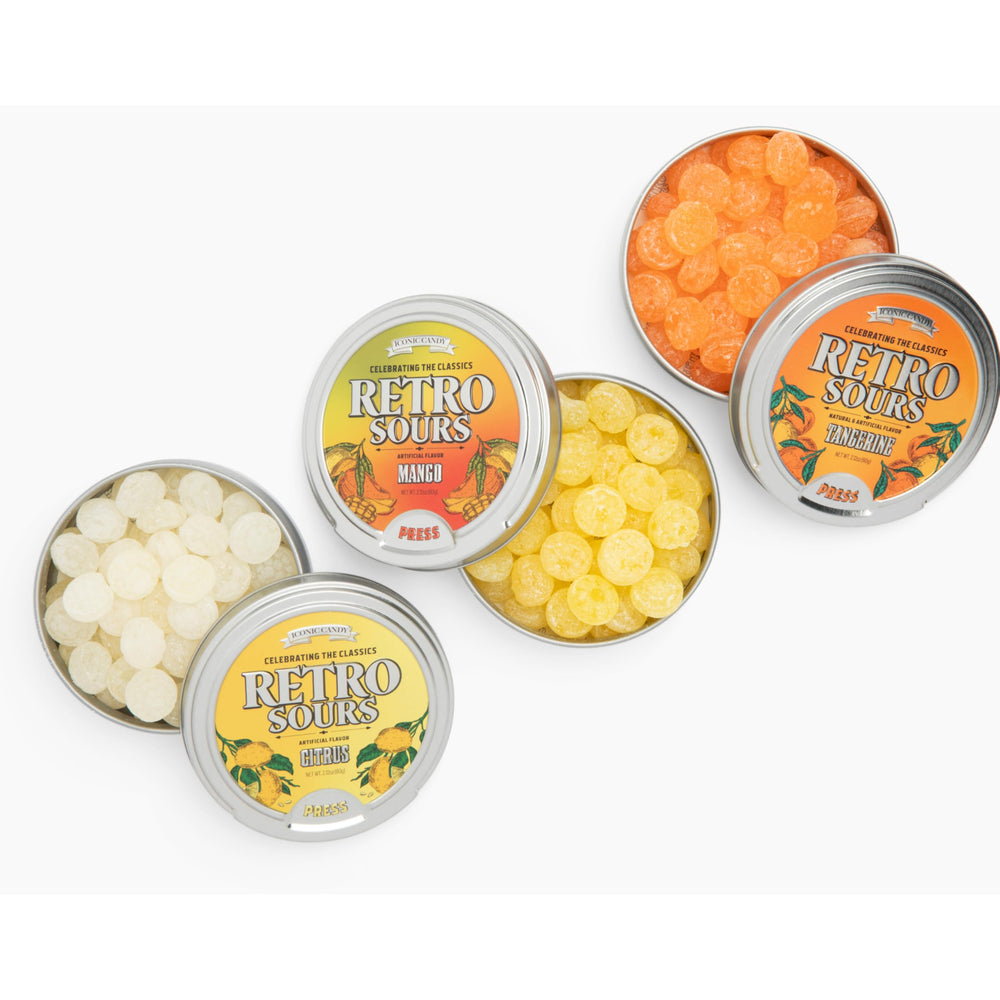 Retro Sours tangy bite close-up highlights intense sour flavor and crave-worthy texture.