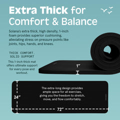 Retrospec Solana mat dimensions 72 by 24 inches for spacious practice