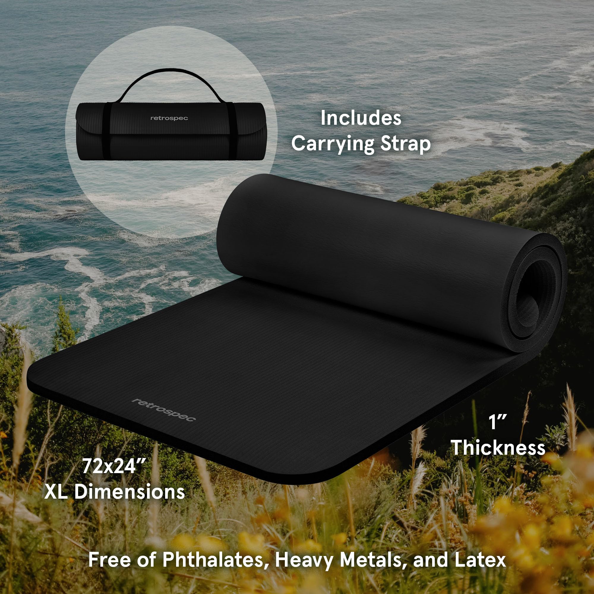 Retrospec Solana mat in use on the floor demonstrating stability