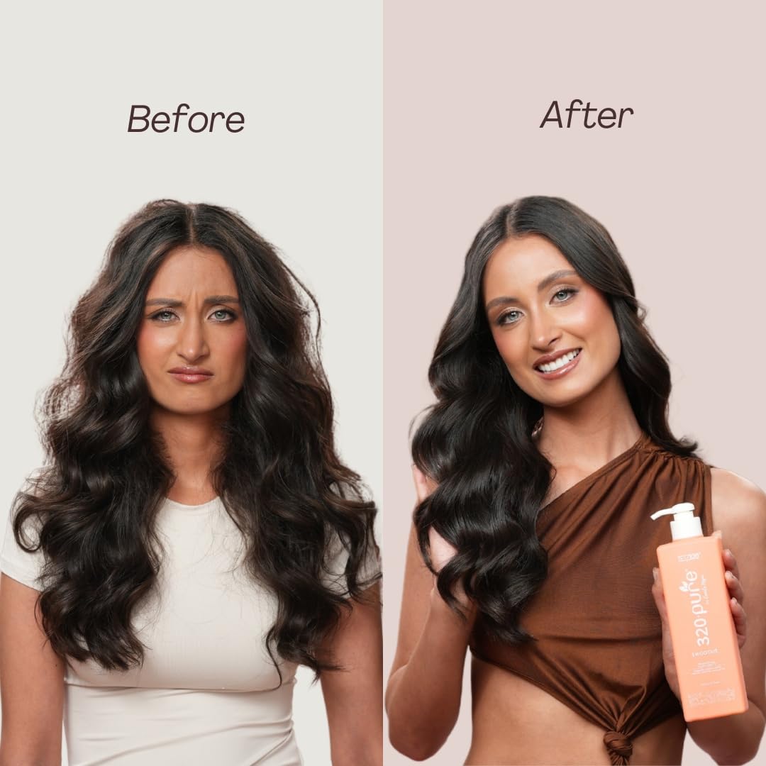 Rev320 320Pure Smoothie argan-oil-aloe-hydration nourishes dry strands for softness.