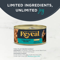Reveal grain-free high-protein canned cat food supports active, satisfied meals.