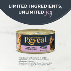 Reveal ingredient closeup shows 100% natural protein and simple components