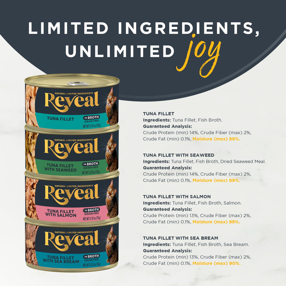 Reveal natural wet cat food cans with real protein first for simple, tasty meals