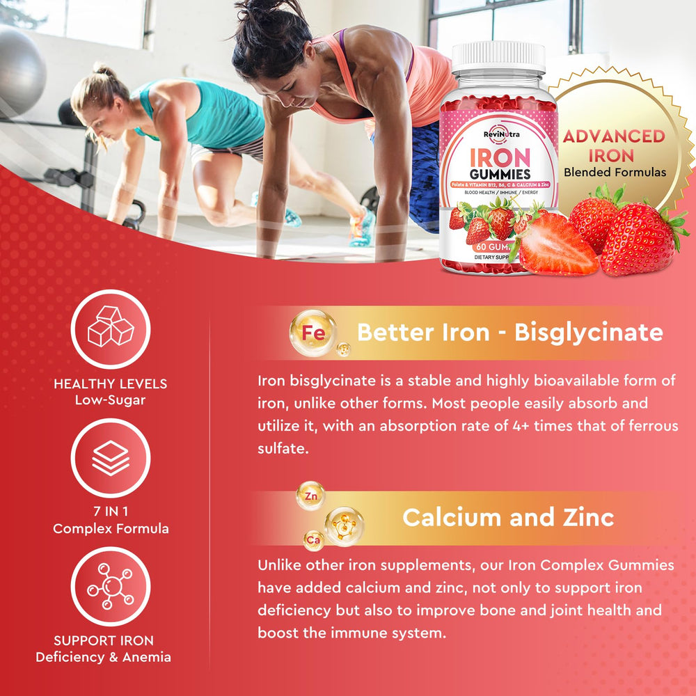 ReviNutra Iron Gummies kids-serving scene demonstrates family-friendly use.