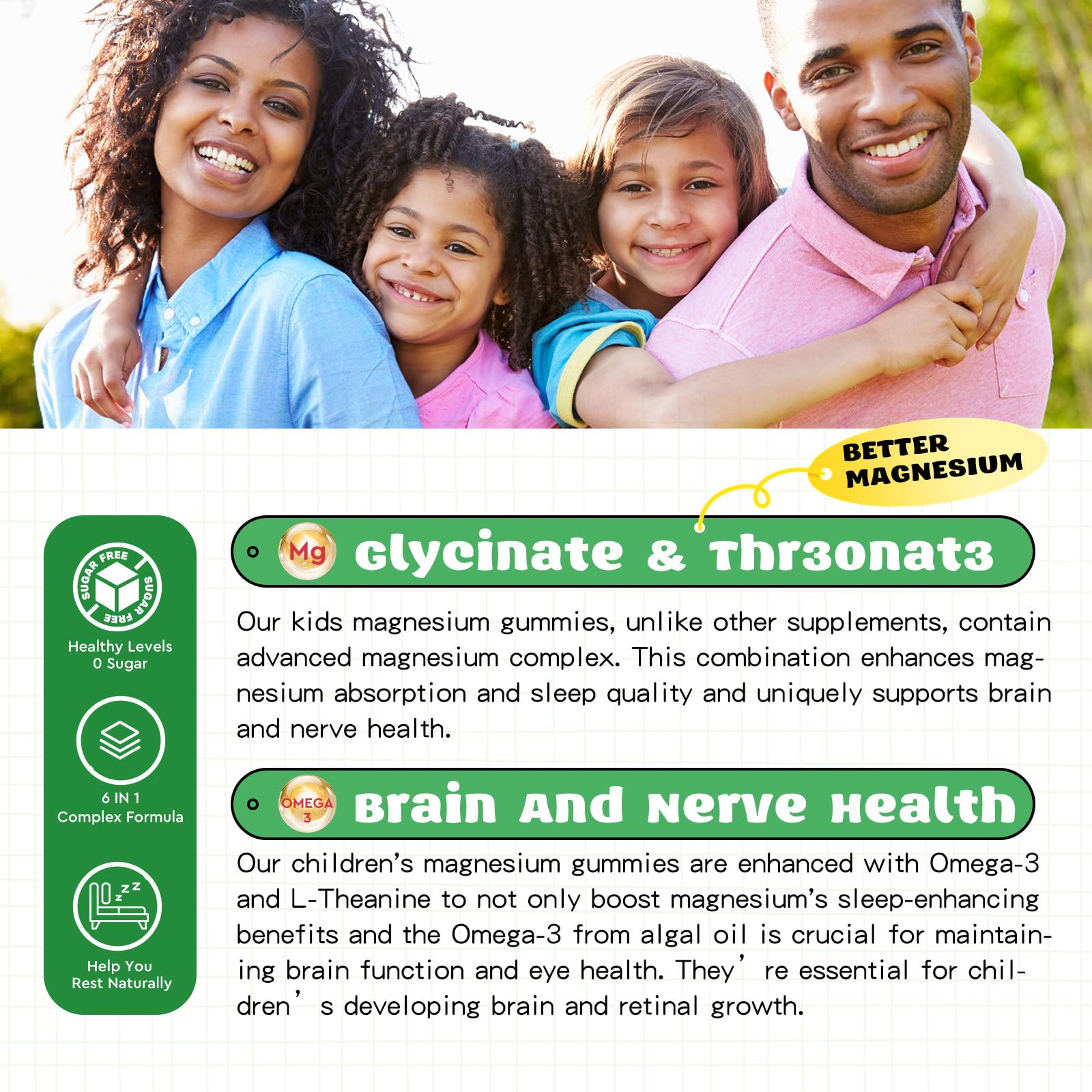 ReviNutra Magnesium Complex Gummies strawberry flavor closeup communicates family-friendly use.