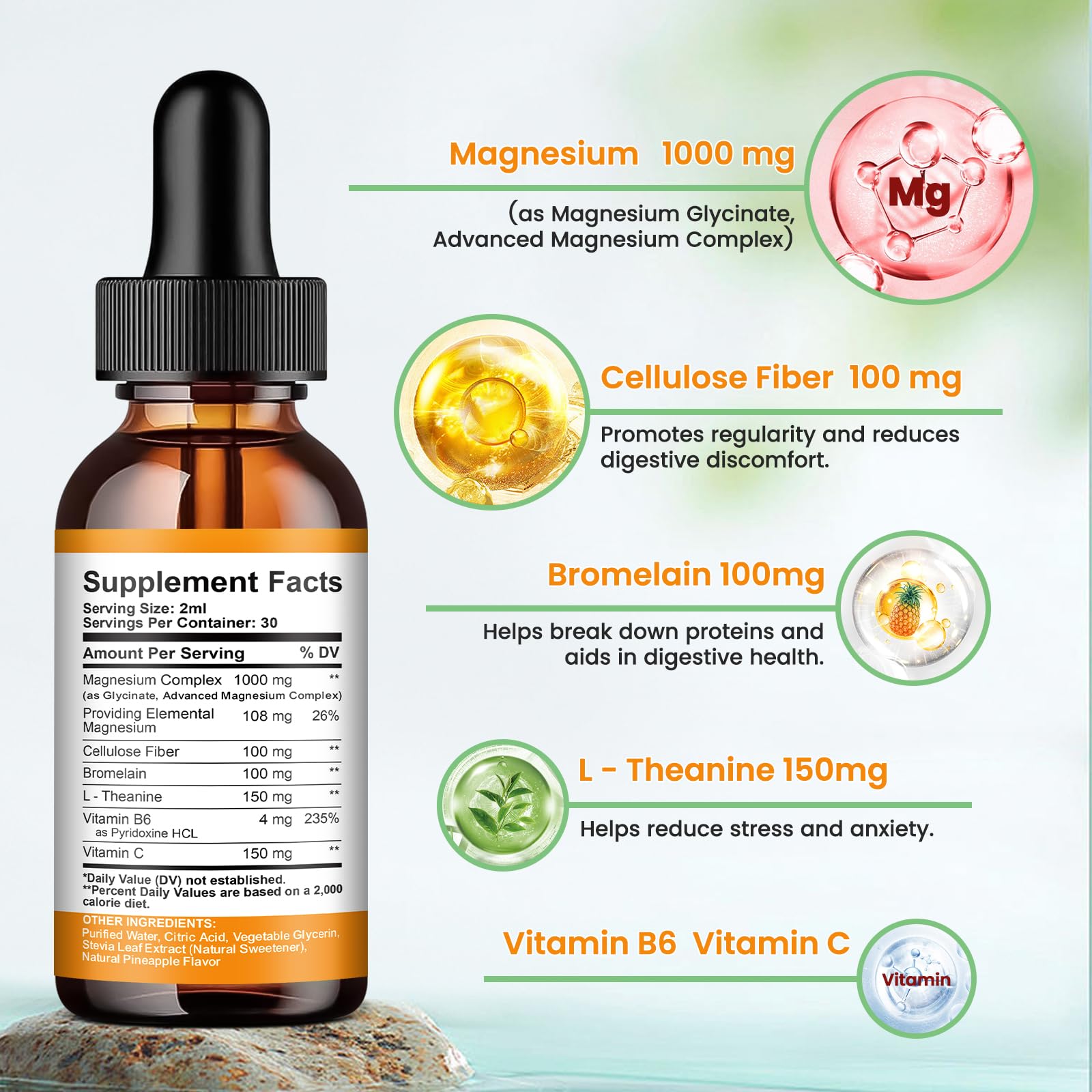ReviNutra dropper shows precise 2 ml dose for consistent use.