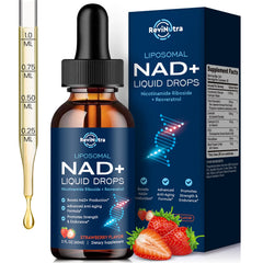 ReviNutra liposomal NAD+ bottle for sustained energy and vitality.