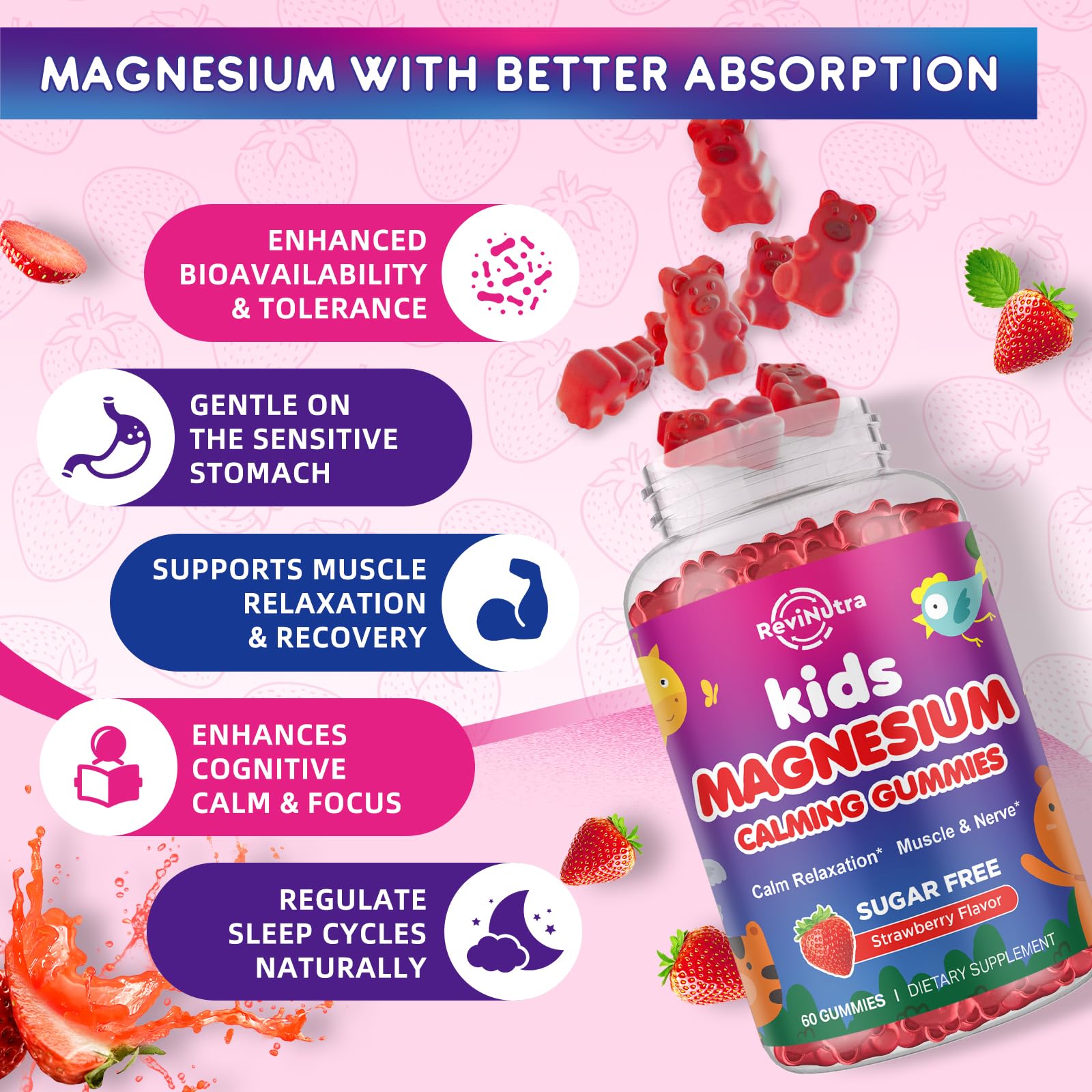 Two gummies per serving illustrating daily dosing for adults and kids