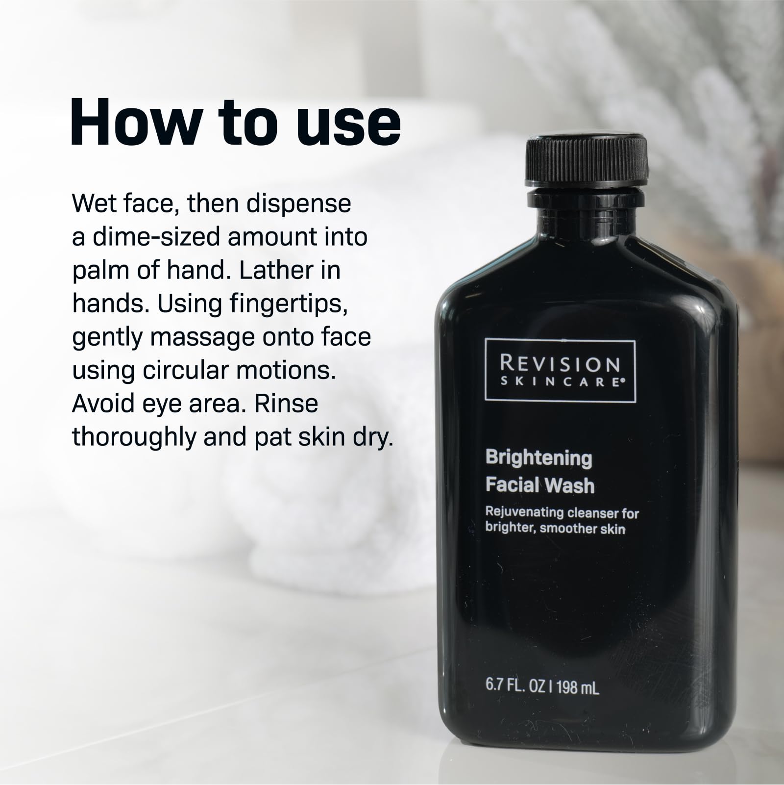 Revision Skincare Brightening Facial Wash texture close-up showing creamy lather