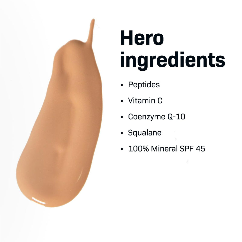 Universal tint on forearm demonstrates suitability for diverse skin tones.