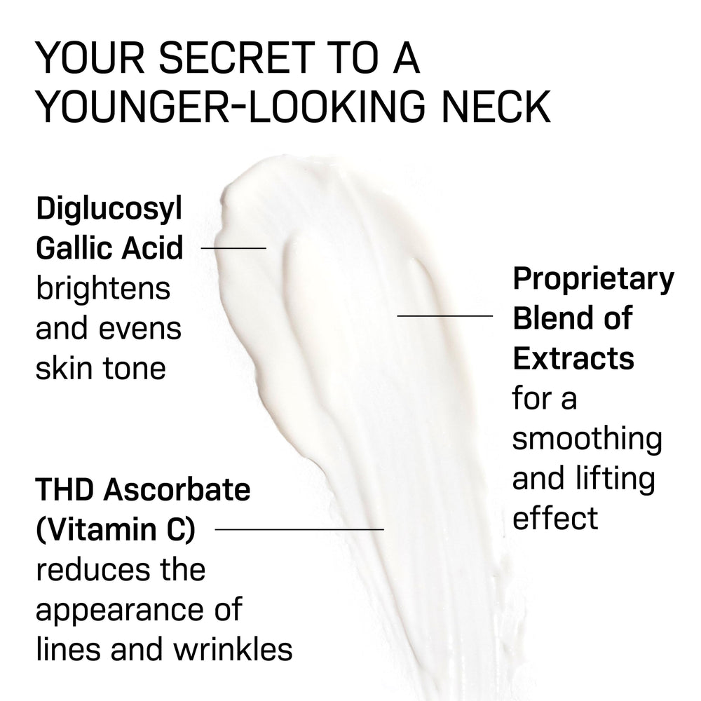 Revision Skincare Nectifirm Advanced neck-cream bottle with pump for easy dispensing.
