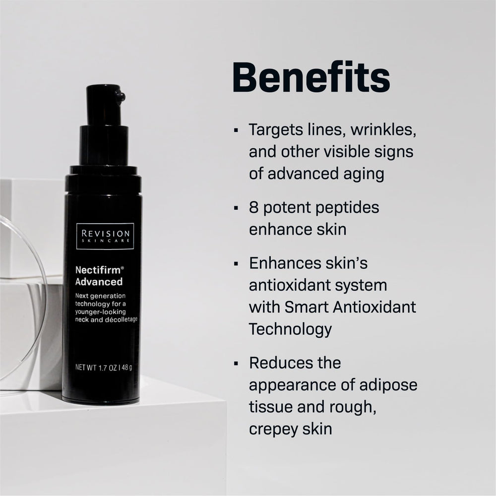 Revision Skincare Nectifirm Advanced neck-cream texture during application for smooth hydration.