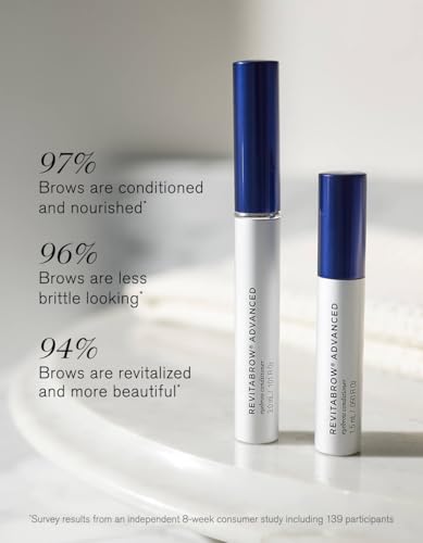 RevitaBrow Advanced serum swatch shows lightweight conditioning.