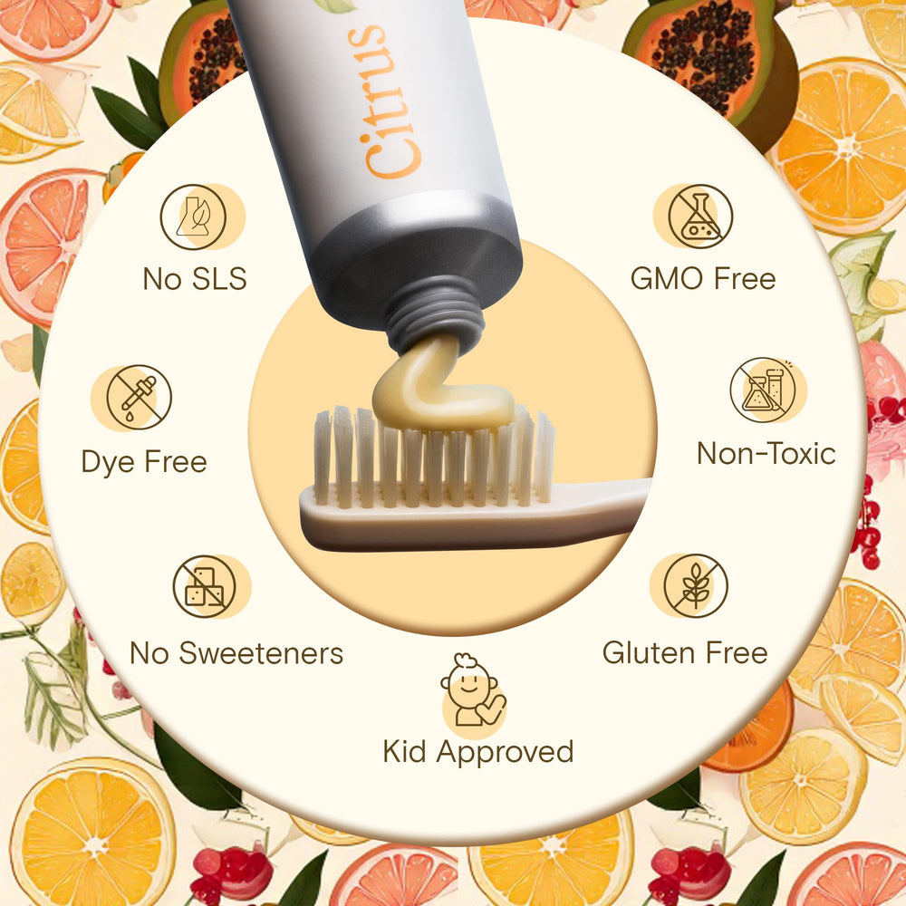 Kid-friendly Revitin toothpaste being squeezed for a family routine