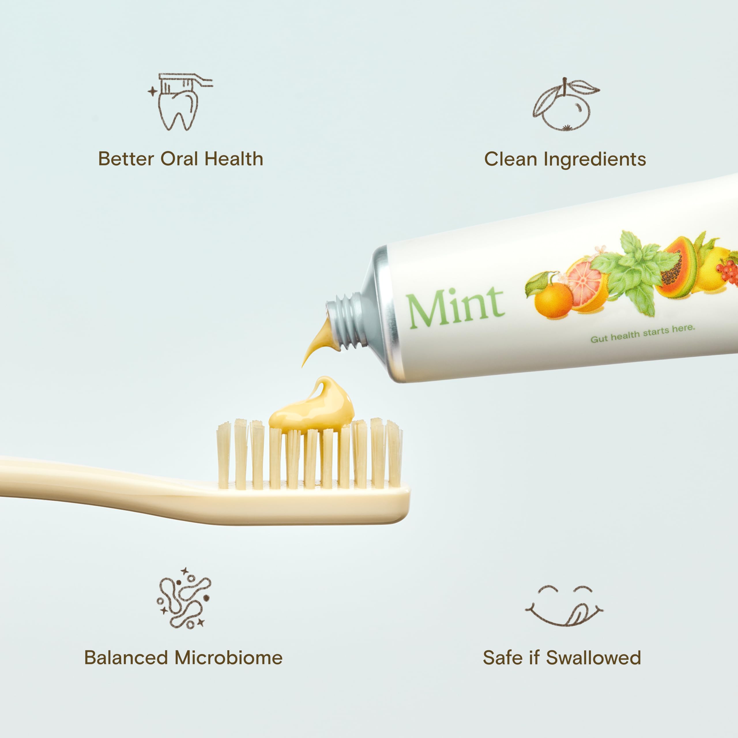 Revitin toothpaste tube closeup mint highlights refreshing flavor for morning routines