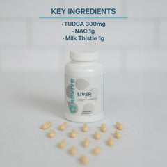 Revive MD Liver Cleanse capsules pour showing a convenient serving