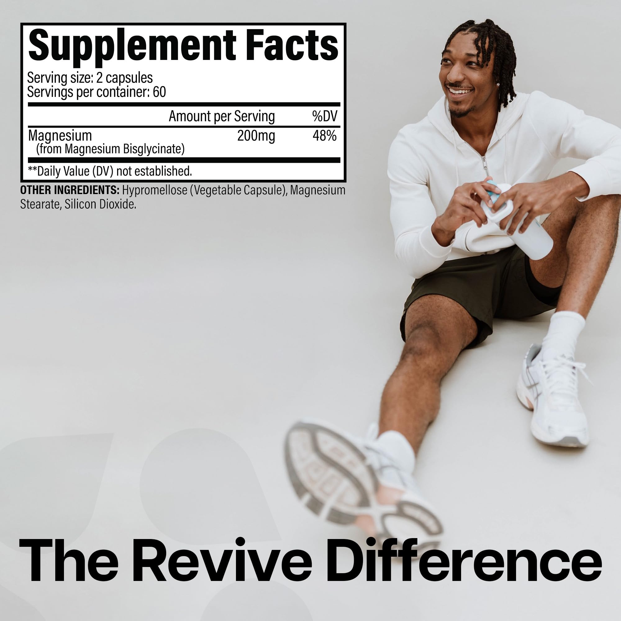 Revive MD magnesium glycinate bottle shown on a kitchen counter for easy daily wellness