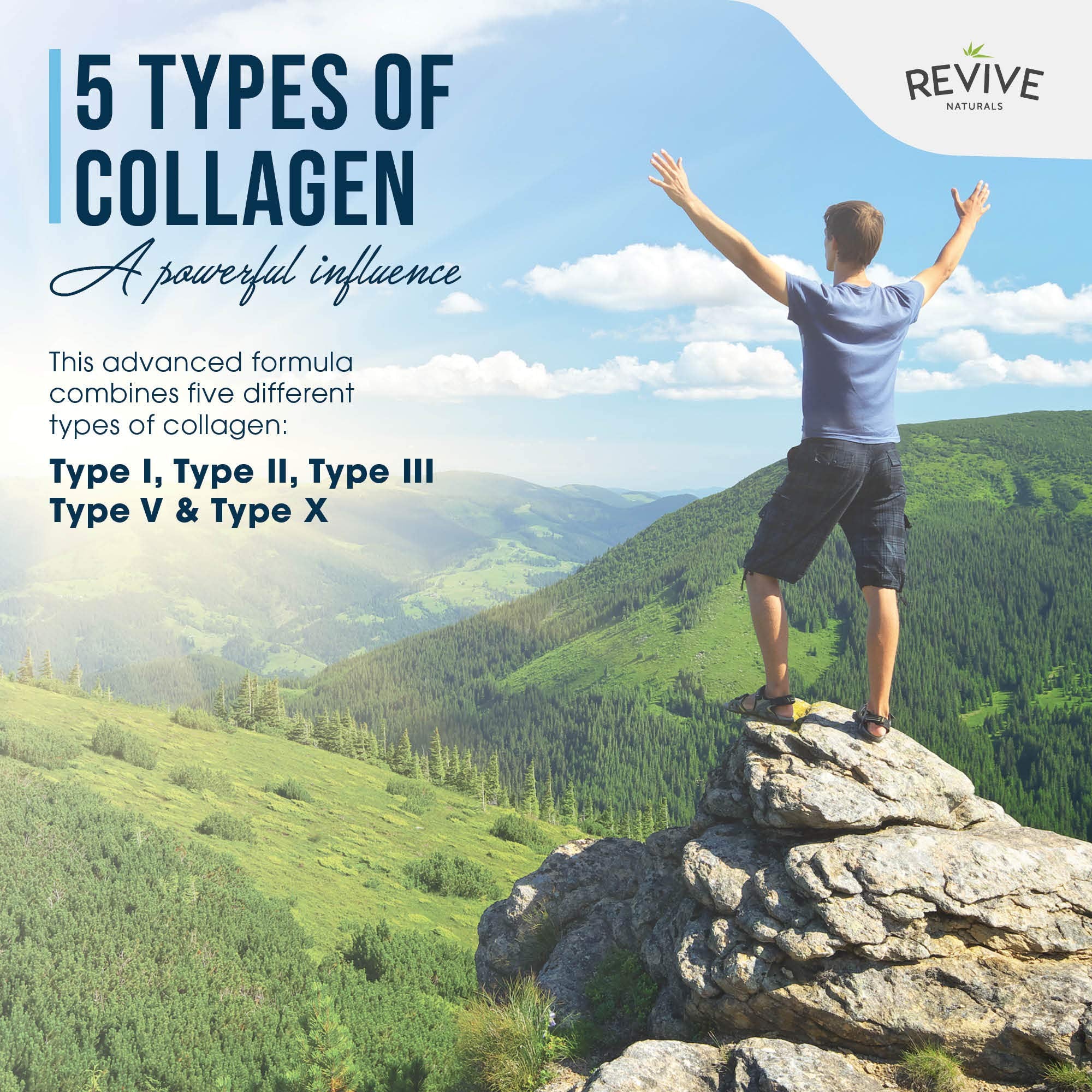 Revive Naturals collagen powder scoop showing convenient serving