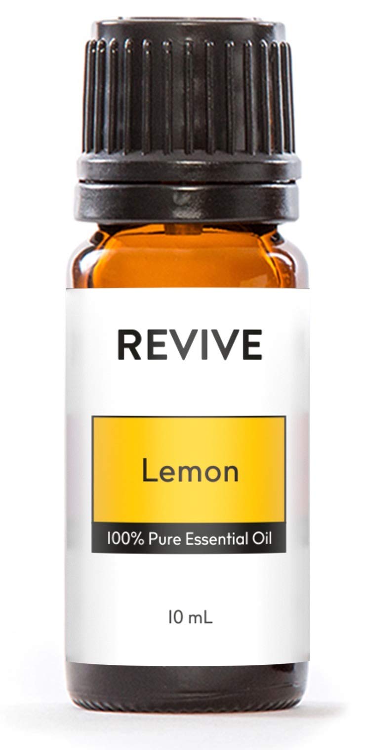 REVIVEEO Lemon essential oil bottle ready for aroma diffusion and air refreshment.