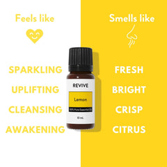 REVIVEEO Lemon oil massage blend enhances relaxation and mood.