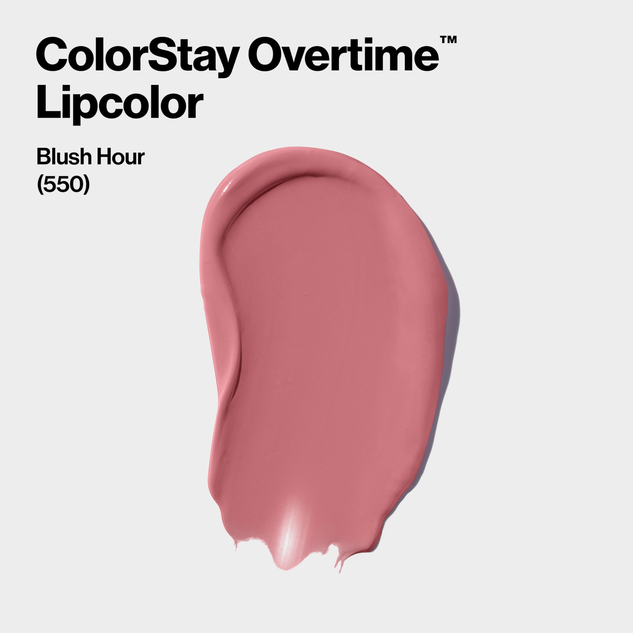 REVLON Color Stay Overtime Lipcolor demonstrates kiss-proof, transfer-resistant performance.
