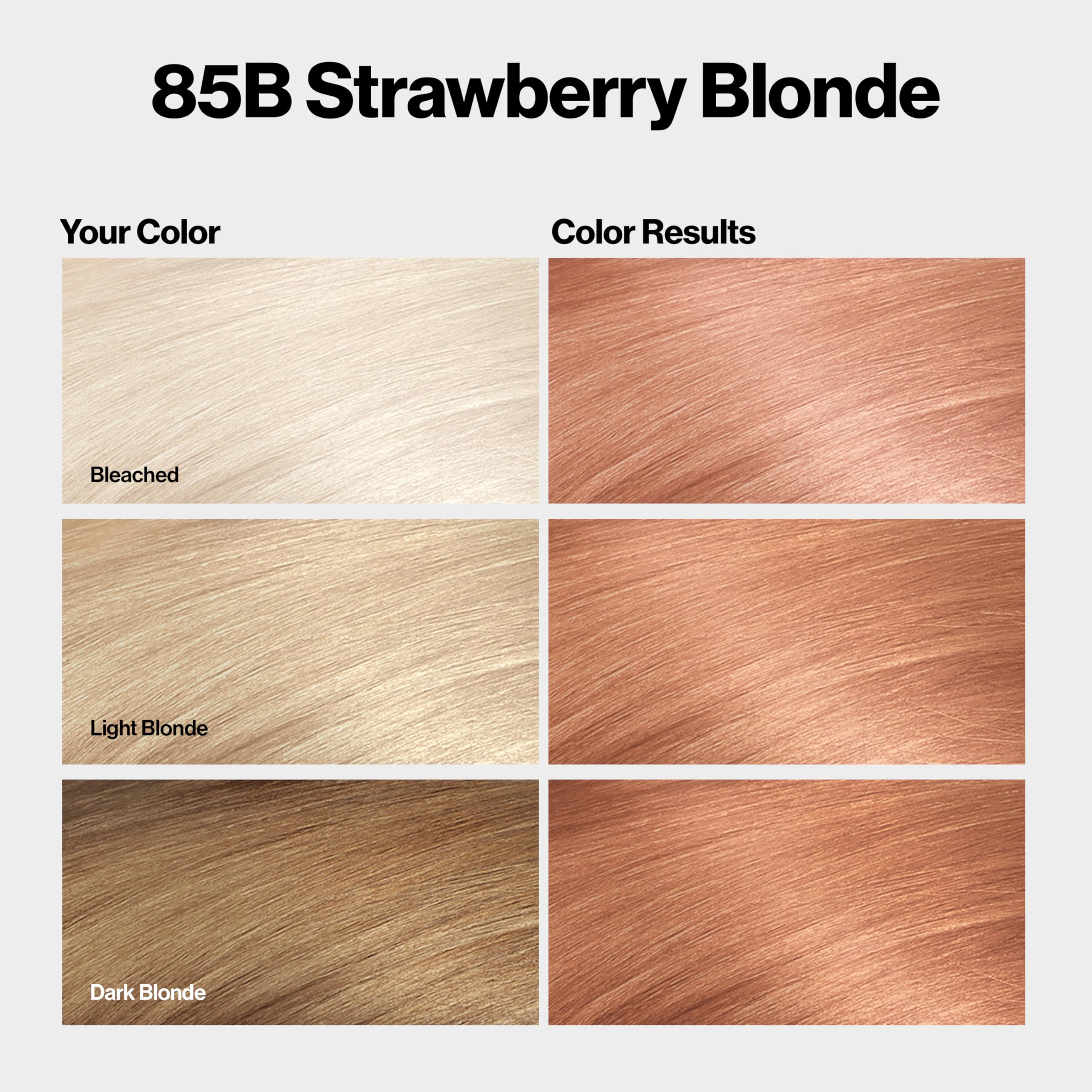 REVLON ColorSilk 85B Strawberry Blonde box highlights shade option